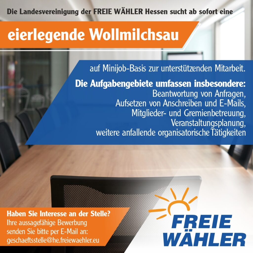 Stellenangebot: eierlegende Wollmilchsau